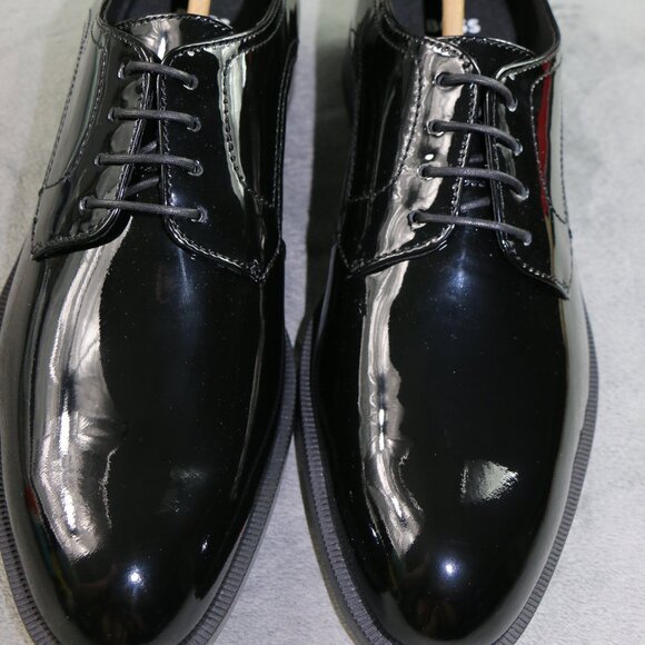 HUGO BOSS Men’s NEW $180 Black Patent Leather Colby Derby Dress Shoes Size US 7